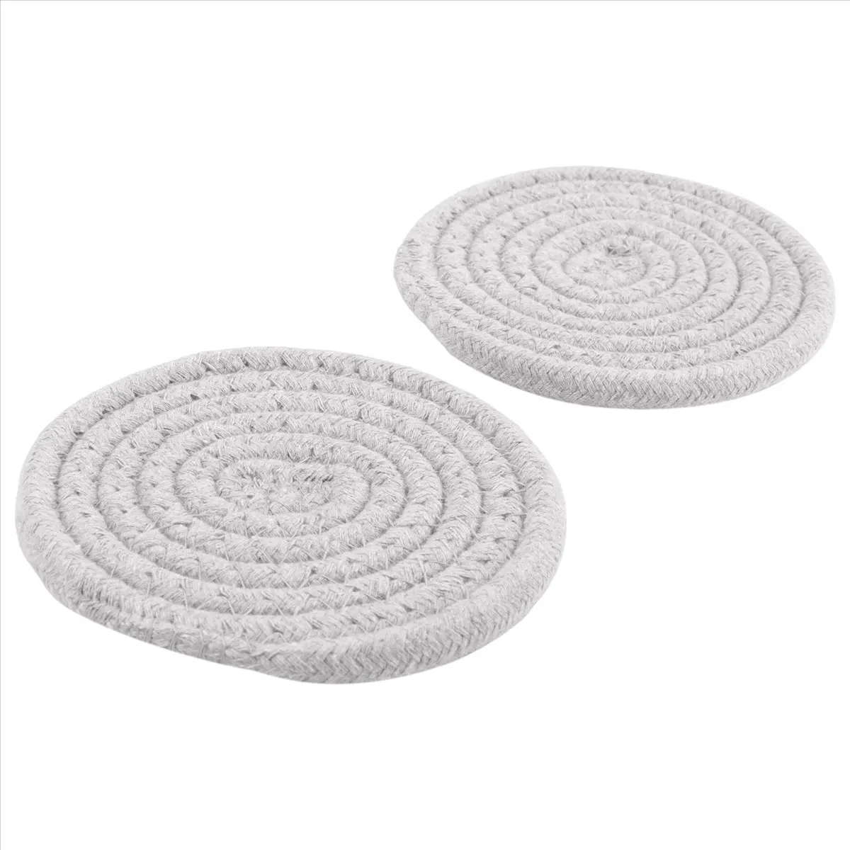newyear828 8 Pcs Drink Coasters with Holder, 4 Colors Absorbent Coasters for Drinks, Cotton Woven Coaster Set for Home Decor B