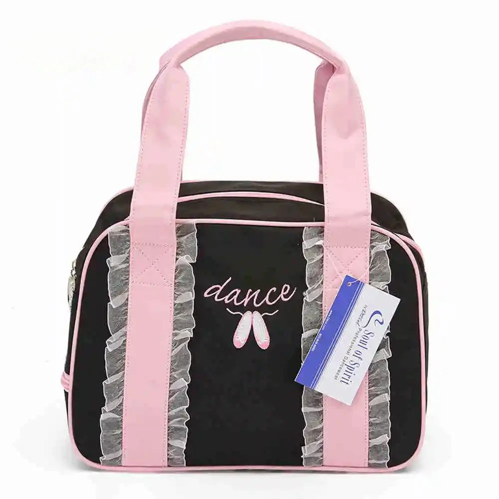 

Sport Gym Grils Kids Dance Embroidered Ballet Shoes Pink Black Ballet Handbags Waterproof Canvas Dance Bag For Children