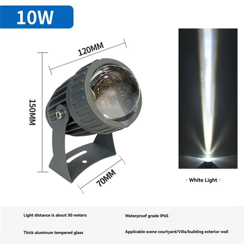 H-W في الهواء الطلق LED حديقة الجدار الأضواء 10W إضاءة المناظر الطبيعية AC220V IP65 مقاوم للماء كشاف واحد أبيض دافئ #4