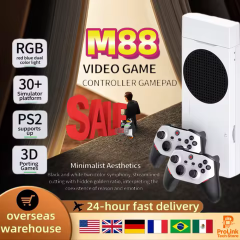 M88 Game Console Stick 4K Wireless Controller 60 Simulators 3D TV Support PS2 128G Supports 30+ Emulators 20000 Games Gift