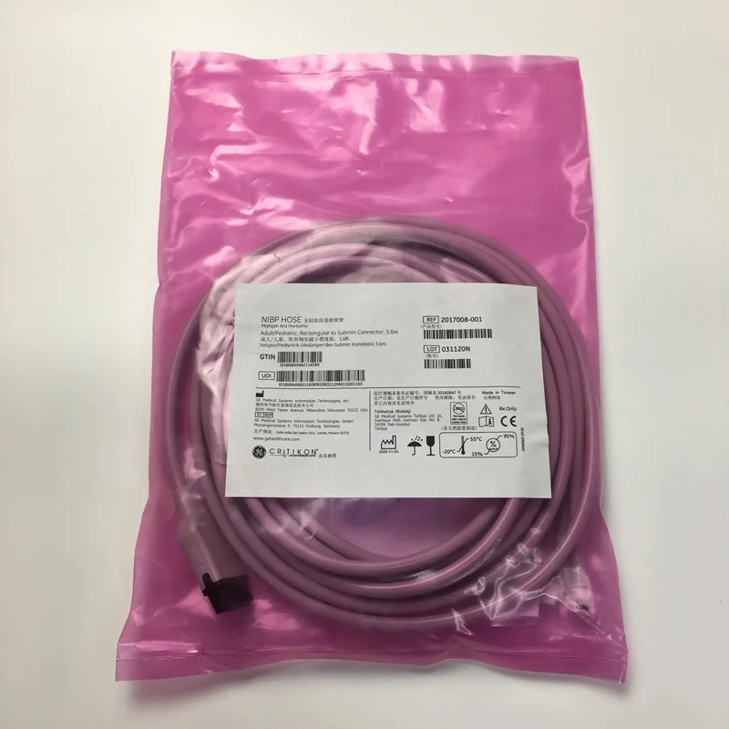 2017008-001 GE Original NIBP HOSE Manson Ara Hortumu Adult/Pediatric, Rectangular to Submin Connector, 3.6m