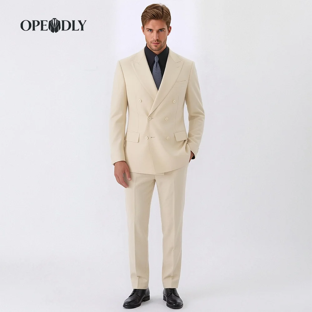 

Мужской костюм-тройка OPEODLY Slim Fit: пиджак на одной пуговице, жилет и брюки для торжественных мероприятий, свадеб и деловых встреч
