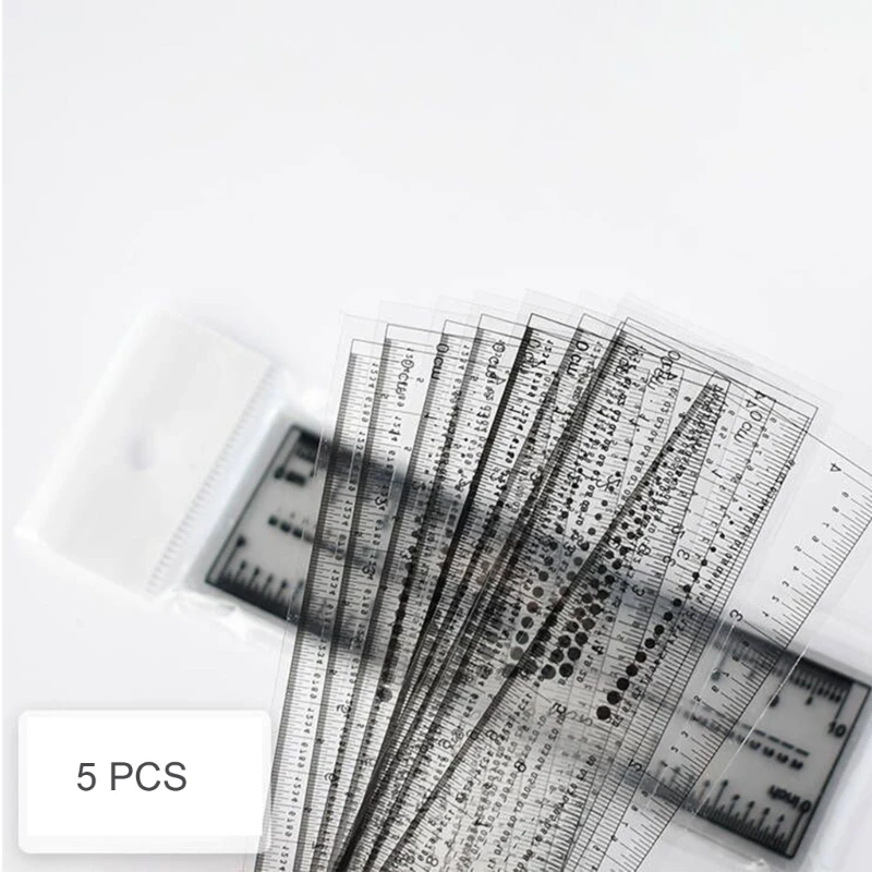 5 pezzi righelli trasparenti per Nail Art righelli flessibili per la misurazione delle unghie strumento per la misurazione delle unghie per il salone di bellezza del dormitorio domestico