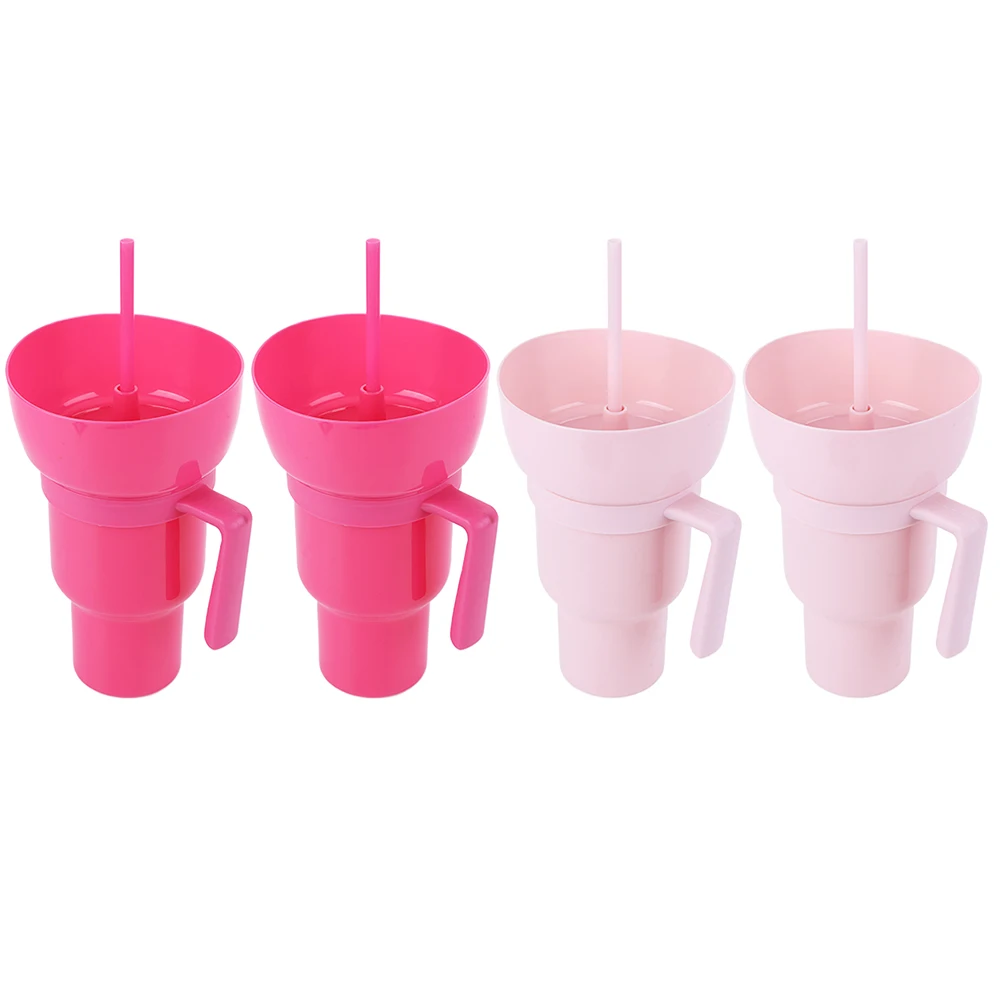 2 قطعة 1000 مللي 2 في 1 كوب سفر مع وعاء للوجبات الخفيفة متعدد الوظائف ملعب بهلوان مانعة للتسرب كوب مشروبات الفشار كوب وعاء كومبو #2