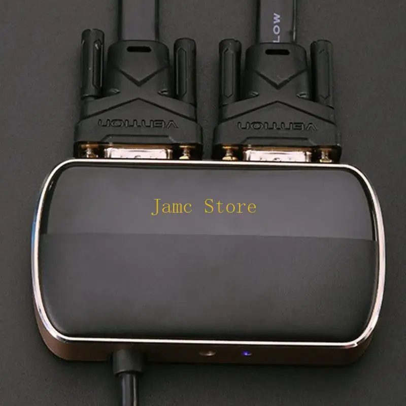 LX0B VGA Splitter 1080P VGA Switch 1 in 2 out Male to Female 1m Cable for Desktop