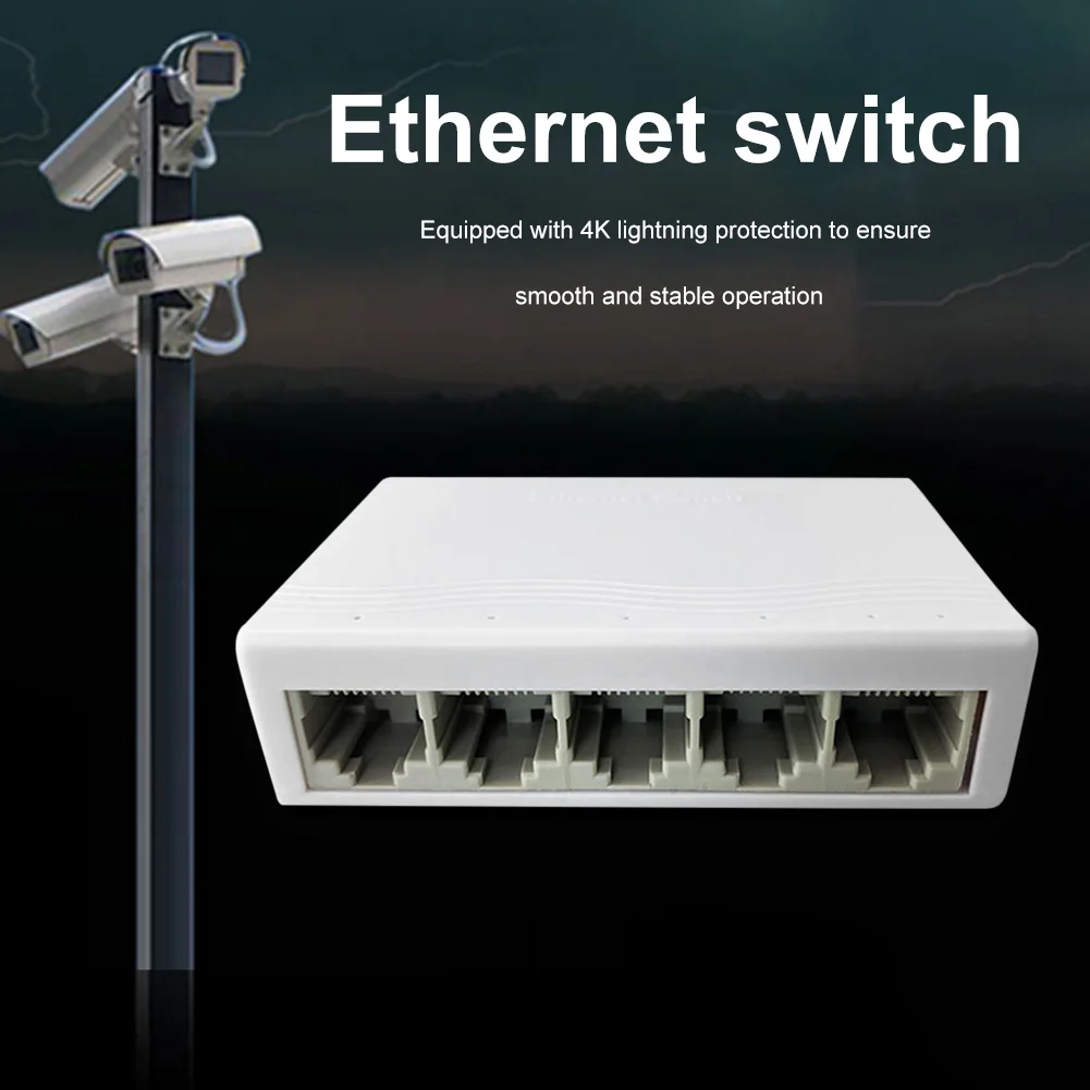 5 Port Gigabit Ethernet Switch Ethernet Splitter Network Switch 10/100/1000Mbps Home Network Hub Plastic/Metal Case
