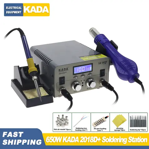 KADA 2018D + 납땜 및 재작업 스테이션, 650W 스테이션 납땜, Bga 휴대폰 수리 도구, 핫 에어 건, 전기 다리미 스테이션 납땜 KADA 2018D + 납땜 및 재작업 스테이션, 650W 스테이션 납땜, Bga 휴대폰 수리 도구, 핫 에어 건, 전기 다리미 스테이션 납땜