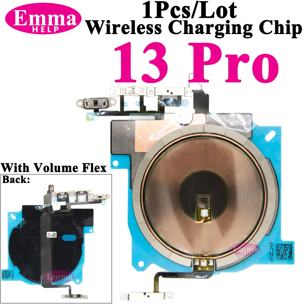 EmmaHelp 1Pcs Bobina de carregamento sem fio para iPhone 11, 12, 13 Pro Max, X, XS, XR com flexibilidade de volume e energia, controle de áudio,