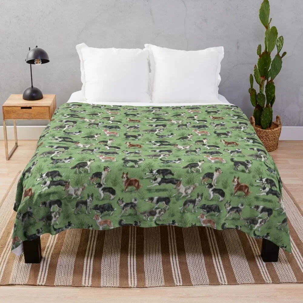 

The Border Collie Throw Blanket Fashion Sofas Stuffeds bed plaid blankets and throws Blankets