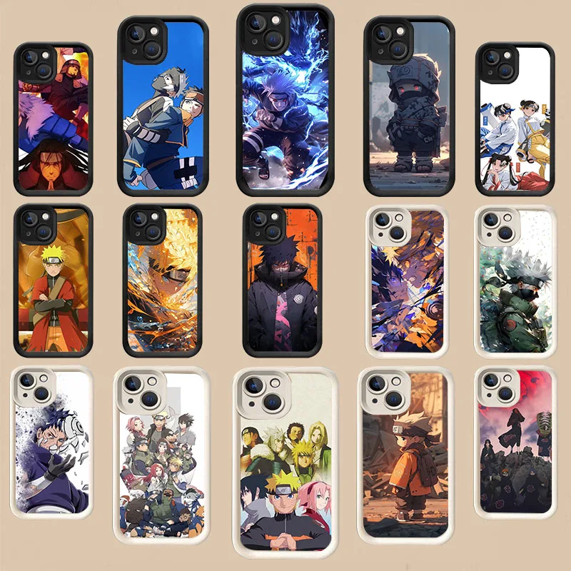 WBA-26 N-Naruto Black Stepped TPU Case For Samsung A21S 24 25 33 34 35 51 53 55 73 S23 24 Plus Ultra