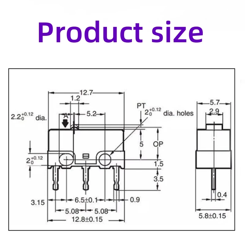 Microinterruptor de ratón D2FC, D2FC-F-K, 50M, D2FC-F, 10M, 20M, auténtico, nuevo