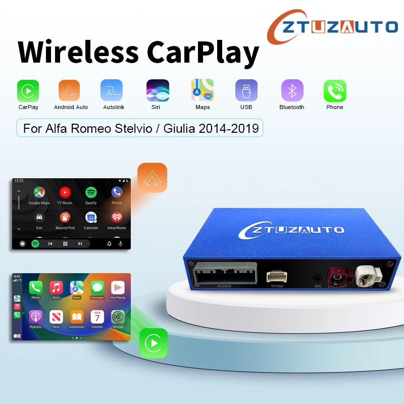 

2024 Android Mirror Link AirPlay Car Play Function Wireless Carplay Auto for Alfa Romeo Stelvio & Giulia