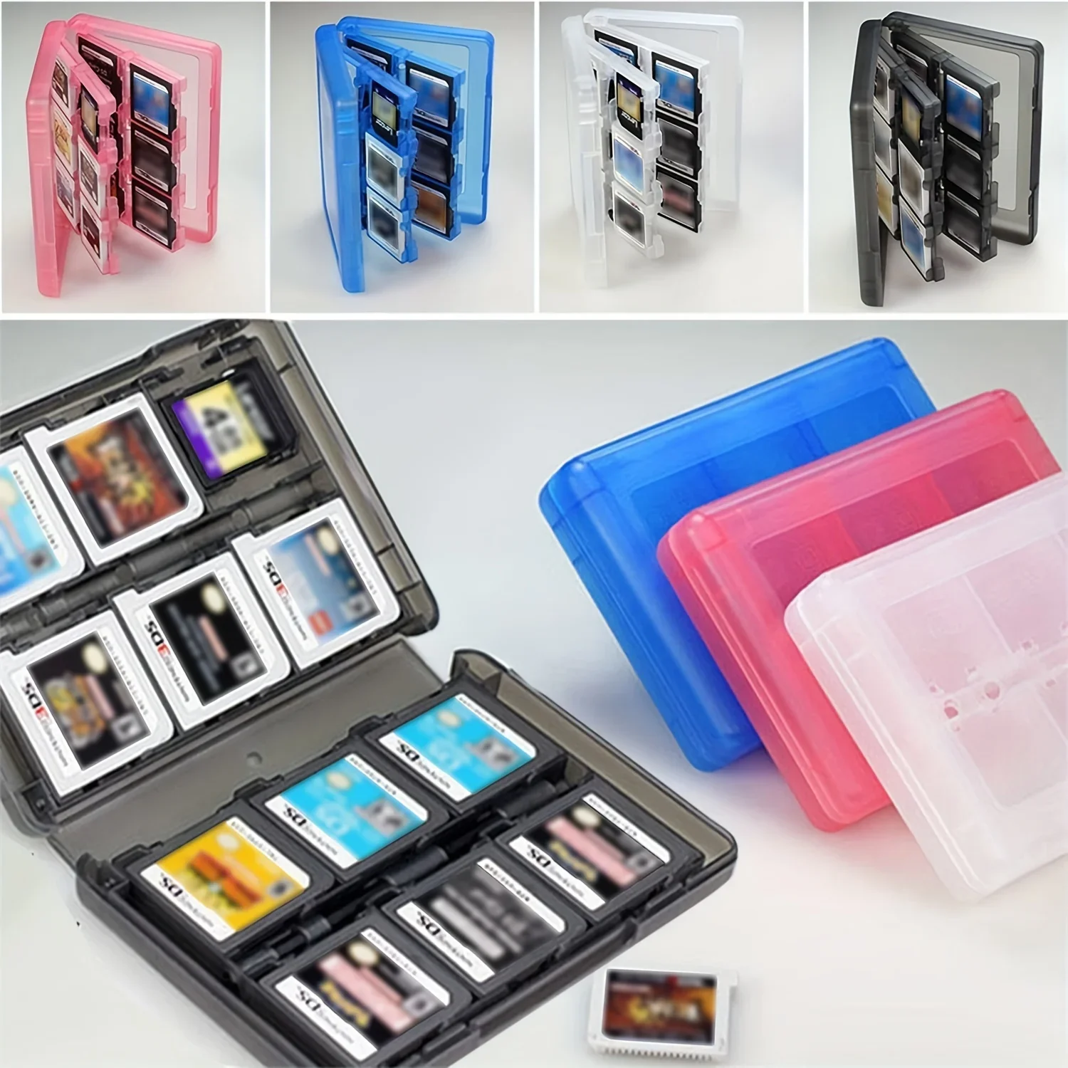 28-in-1 Game Card Case ABS Compact Holder for New 3DS/XL, DSi, DS & 2DS/XL - Durable Cartridge Storage Box Protecto