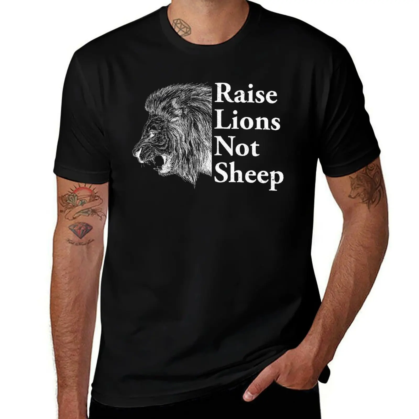 

Raise Lions Not Sheep T-Shirt black cotton t-shirt plain for man package t shirt man cotton T-Shirt