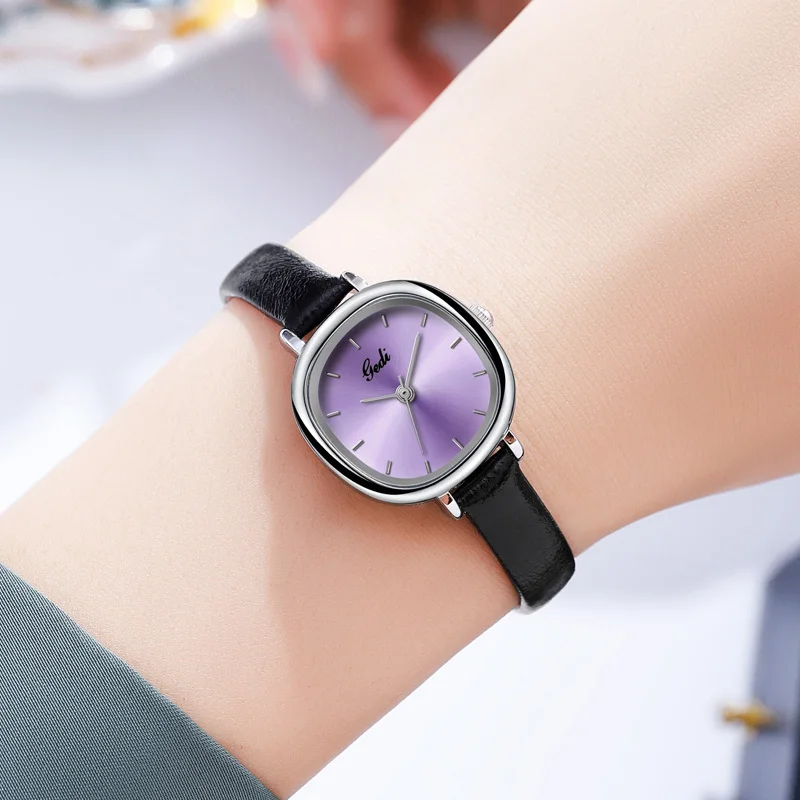 Korean simple small plate women's watch niche leather belt student exam watch quartz waterproof ladies watch