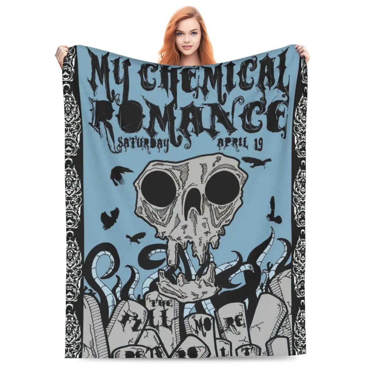 Custom Classic Vintage My Chemical Romance Band Poster Blankets Warm Flannel Throw Blanket for Bed Couch Bedspread