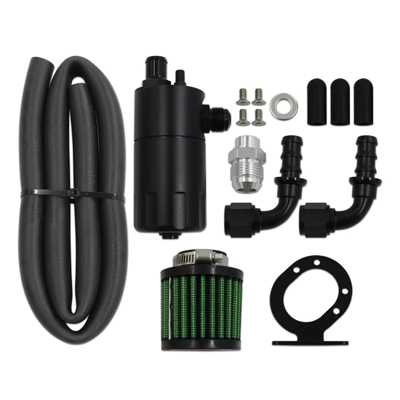 10AN Oil Catch Can 10AN 5/8 Fuel Line Fitting Kit Universal Baffled Catch Can Kit With Fuel Hose