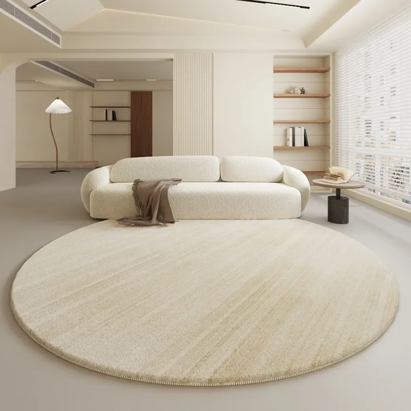 

Wabi Sabi Style Round Large Area Carpet Light Luxury High End Living Room Coffee Table Carpets Study Bedroom Anti Fouling Rug