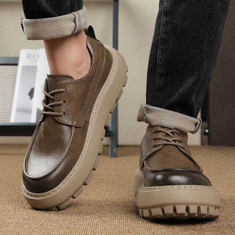 

Мужские повседневные туфли. Классический и удобный спортивный стиль. Для работы и вечеринок. Высококачественные черные, коричневые туфли. Горячая новинка на шнуровке.