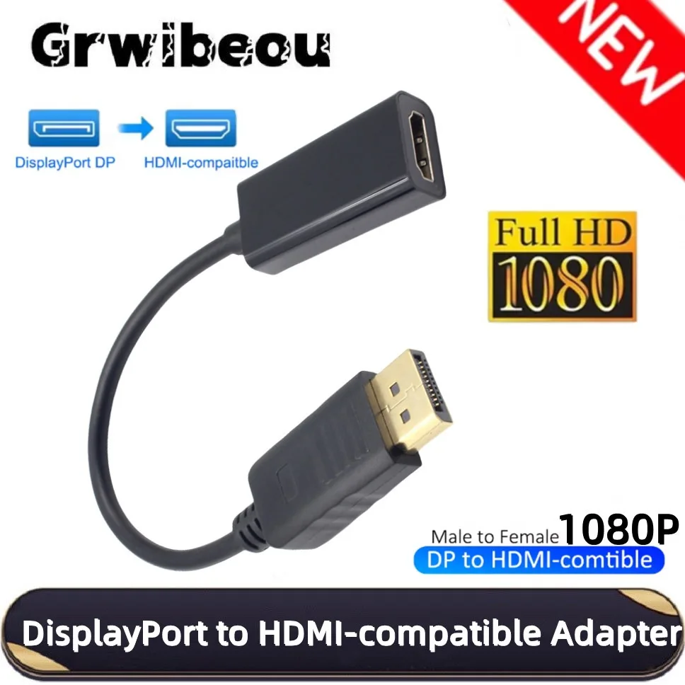 DP To HDMI-Compatible Cable Adapter DisplayPort  Male To HDMI-compatible Female Cable Converter For Projector Laptop TV Computer