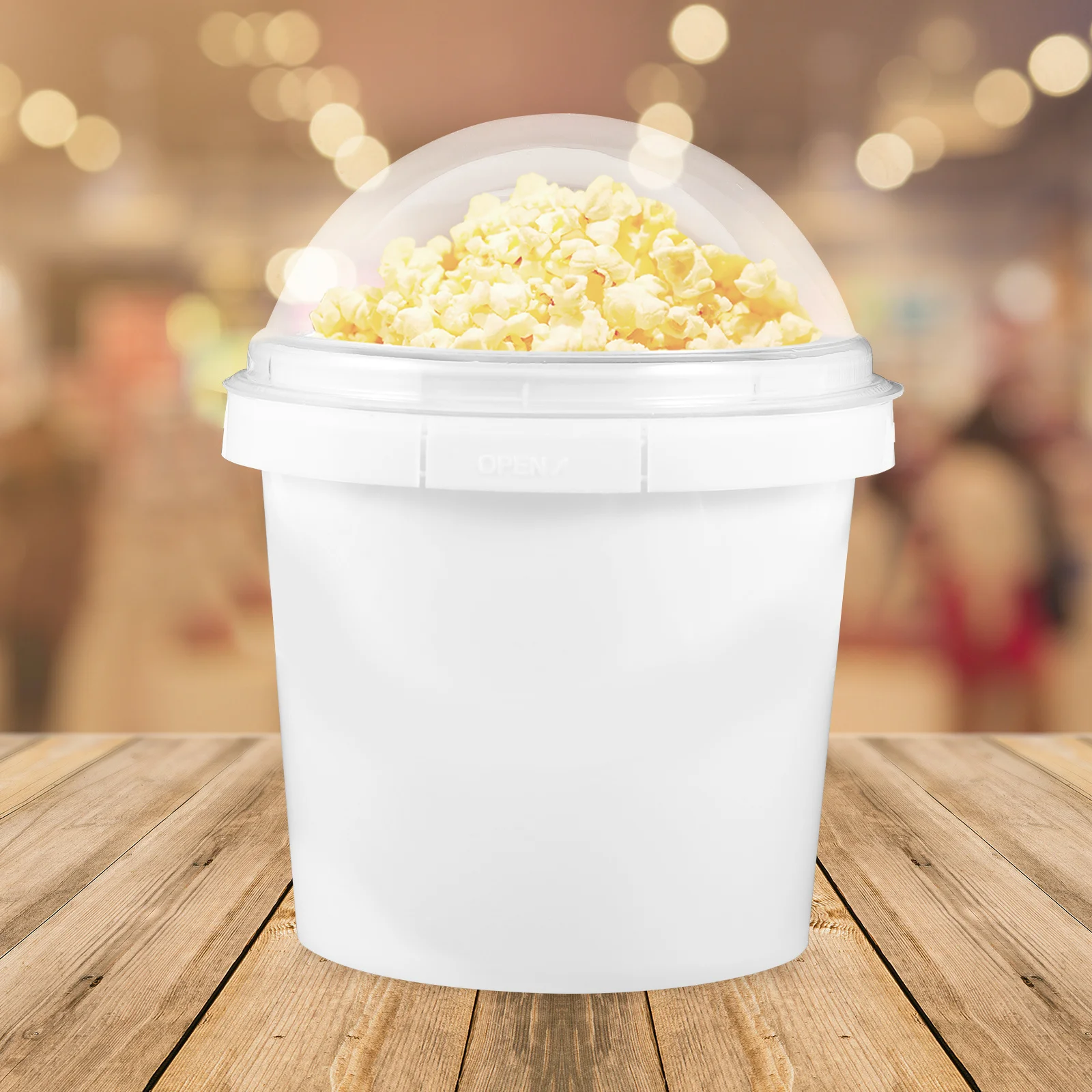 

6pcs Snacks Bucket Plastic Popcorn Bucket Large Food Storage Container Reusable Lightweight For Ice Cream Fried Chicken Yogurt