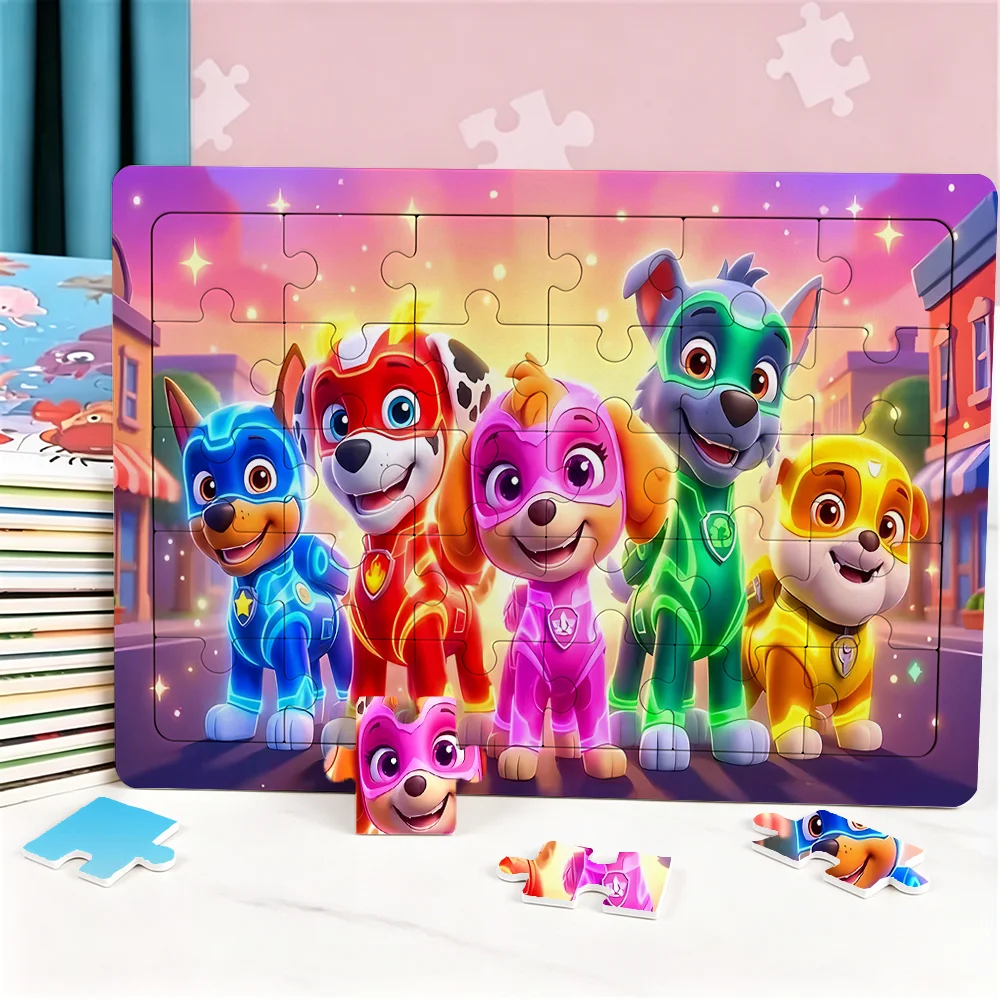 

30PCS Paw Patrol Mini Cartoon Anime Paper Jigsaw Puzzles Cute Chase Skye Puzzle Party Favors Gift School Rewards Women Men Gift