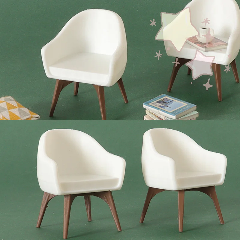 1Pcs 1:12 Scale Dollhouse Miniature Living Room Armchair Single Chair Model Furniture For Dolls House Micro Diorama Scene Props