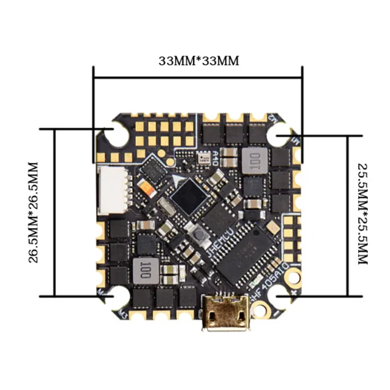 JHEMCU GHF405AIO-HD 40A All-in-One Flight Controller - Compatible with Toothpick FPV Racing Drones