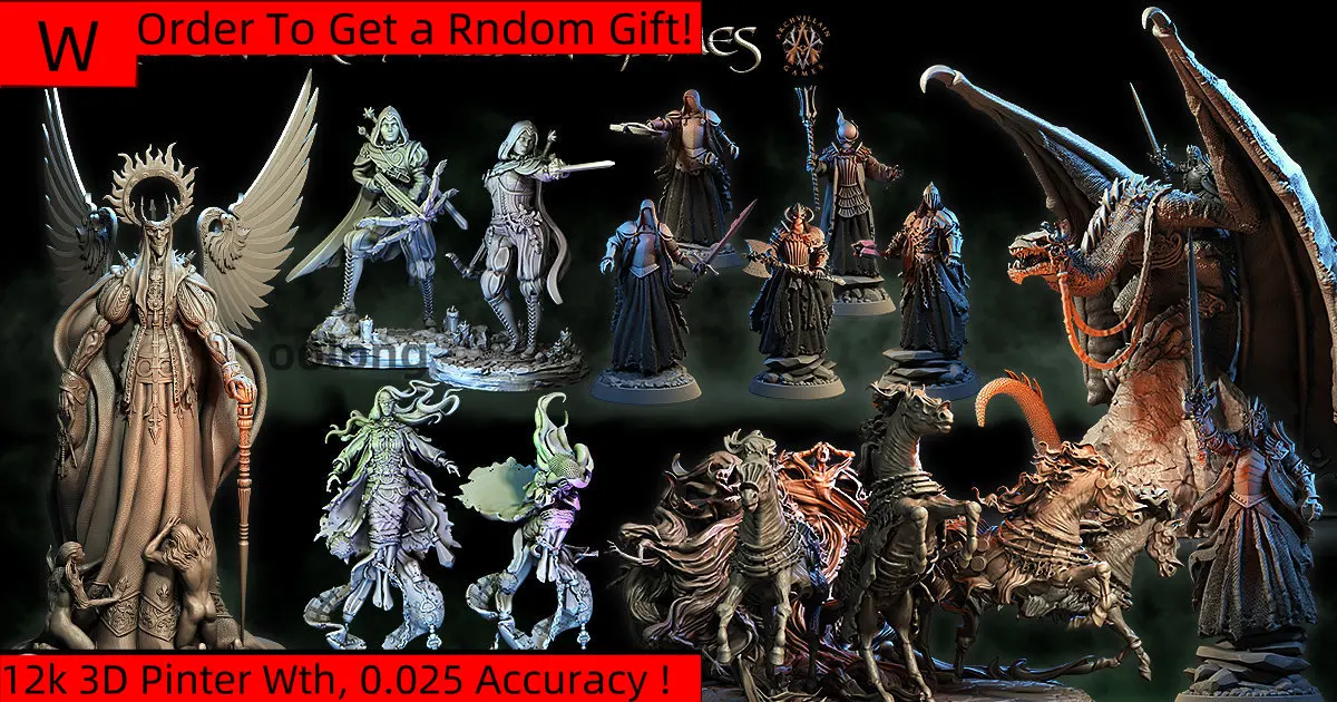 Dnd Miniatures Figures Devil Baron's Lover Dragon Knight Guard Heroine DND Villain 3d Printing