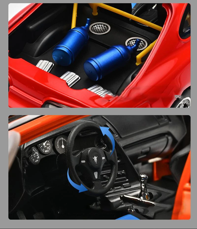 1:24 Brian Supra A80 JDM Supercar Alloy Car Model Sound and Light Pull Back Car Model Collectibles Birthday Gift