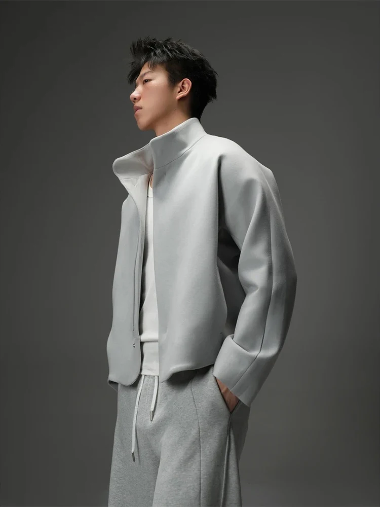 

Blue ey Space Cotton ort Jaet Men's Sle Spring Trendy High End American Retro CleanFit Jaet Loose Fit No Ironing Re...