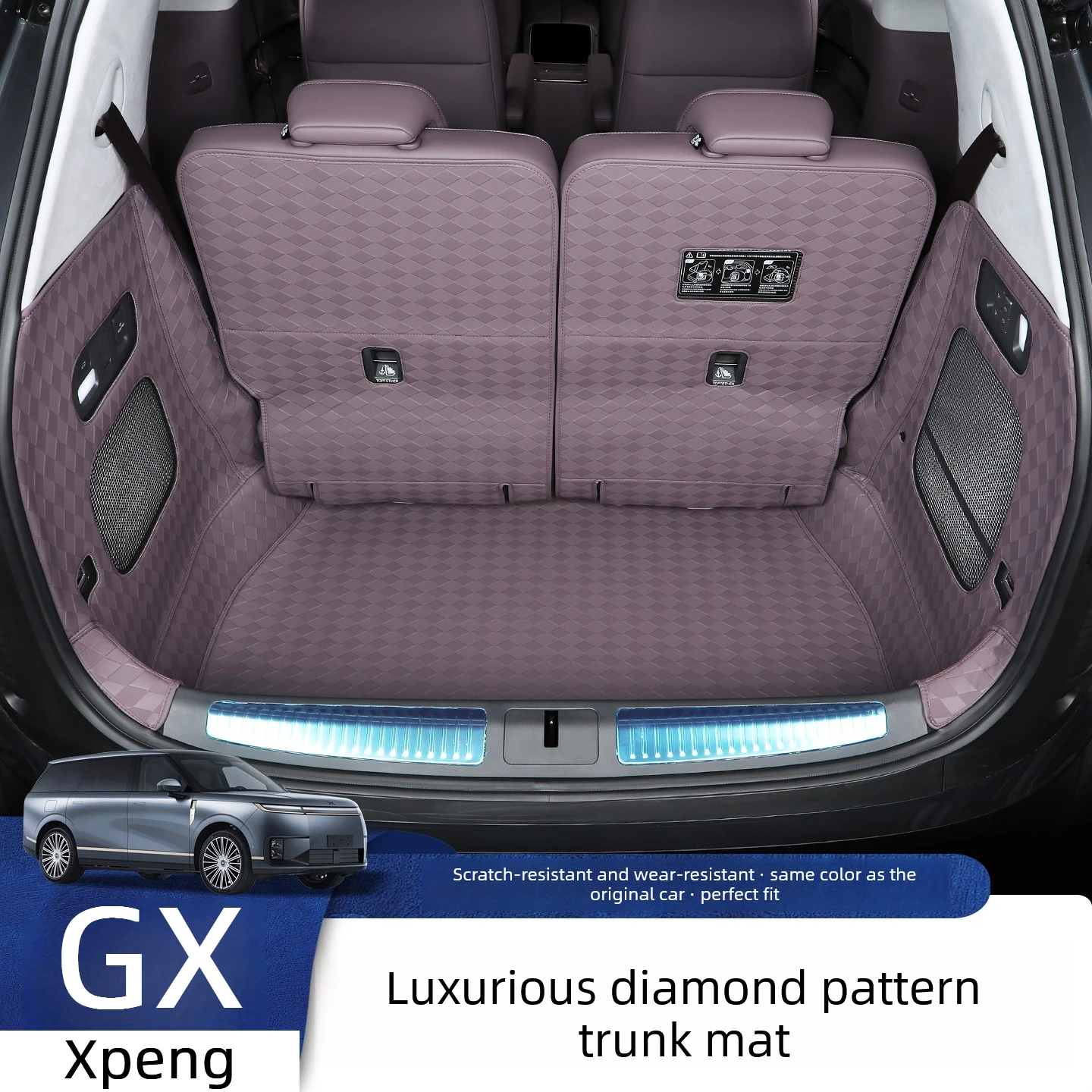 For Xpeng GX Extended Range EV Trunk & Seat Back Mat Full Surround Waterproof Interior Parts