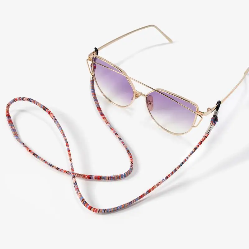 Bohemian Ethnic Eyeglass Lanyard Straps Non-Slip Stretchable Sunglass Rope for Running Cycling Outdoor Daily Activities