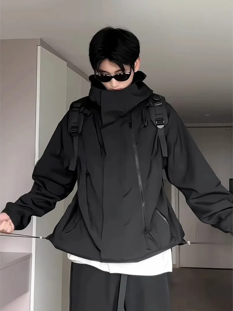 

Tee-in-One Outdoor Waterproof Men's Workwear Jaet Zipper Decoration American Sle Functional Bla Samurai Coat