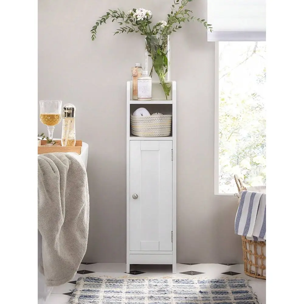

Small Bathroom Storage Corner Floor Cabinet With Door And Shelves, Bathroom Storage Organizer, Narrow Bathroom Toilet Paper Sto