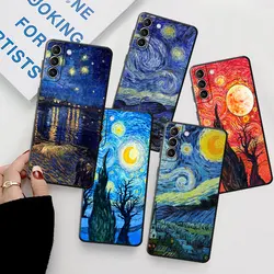 Van Gogh Starry sky art phone Case for Samsung Galaxy S23 S24 Ultra S7 S9 S10e S8 5G S20 FE S10 S21 S21 Plus Silicone Cover