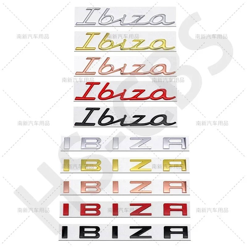 3D Metal Ibiza Emblem Car Rear Trunk Stickers Auto Body Decal Badge For Ibiza Letter Logo Decal Stickers Car Styling Accessories