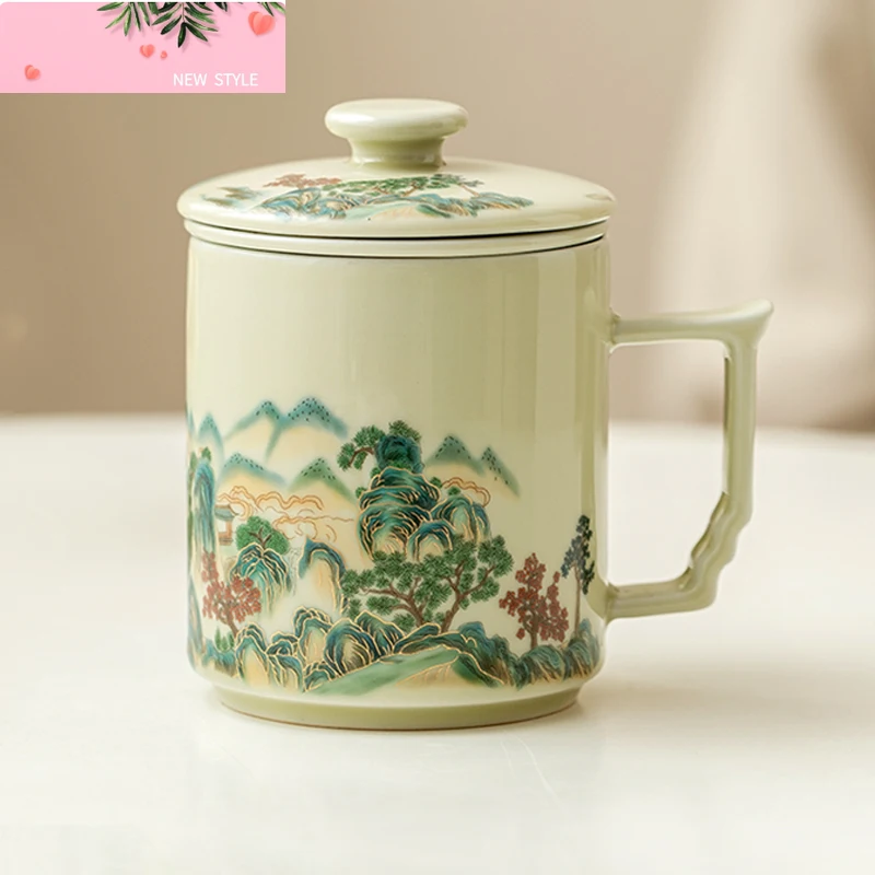 

Landscape Tea Cup/personal Use/mug/covered/tea Separation Cups/Chinese Ceramic Office Cups/ceramic/ With filter screen