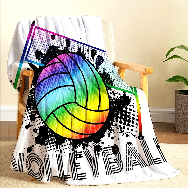 Volleyball Printed Flannel Blanket Warm Soft Cozy Throw Blanket for Couch Bed Living Room Decor