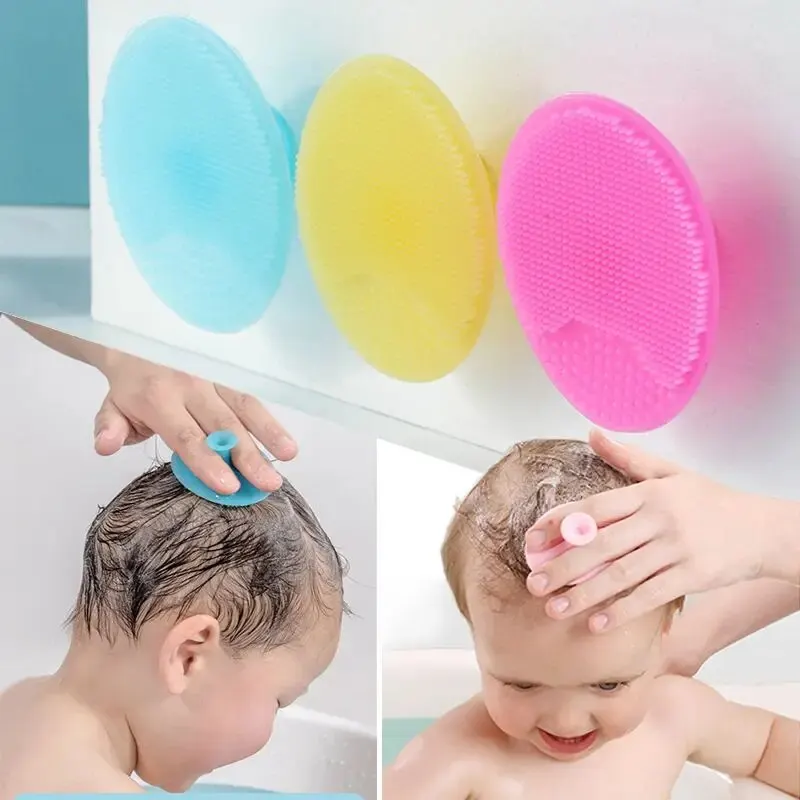 1PCS Silicone Baby Bath Brush Washing Hair Brush Silicone Baby Shampoo Brush For Bathing