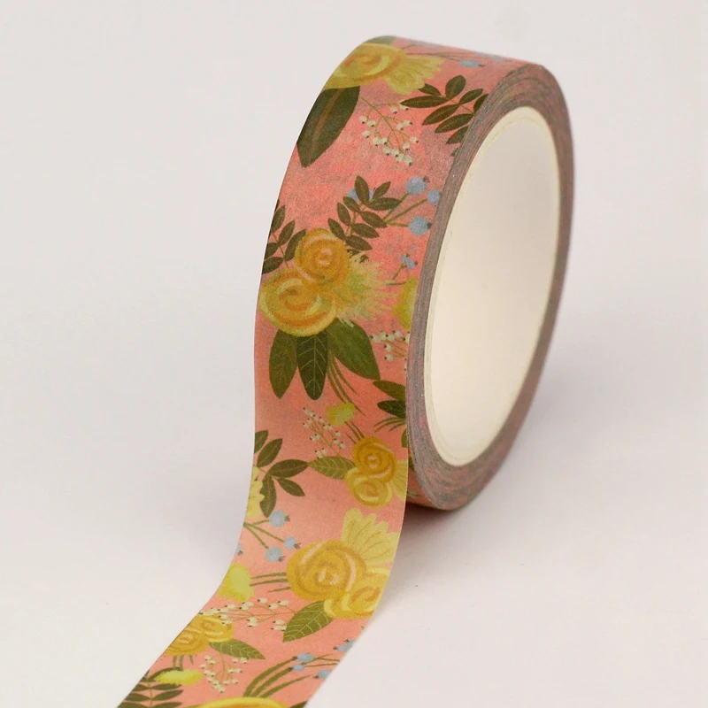 

NEW 1PC 10M Decorative Yellow Rose Spring Washi Tape DIY Adhesive Sticker Masking Tape Stationery Scrapbooking Supplies