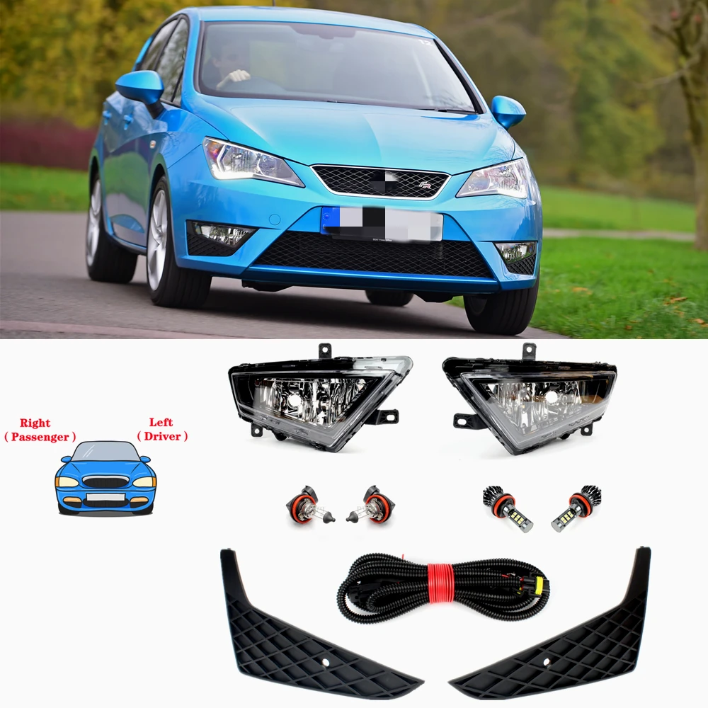 Halogen/LED Car Lights For Seat Ibiza FR 2013 2014 2015 2016 2017 Front Bumper Fog Light Lamp Grille And Wire Assembly