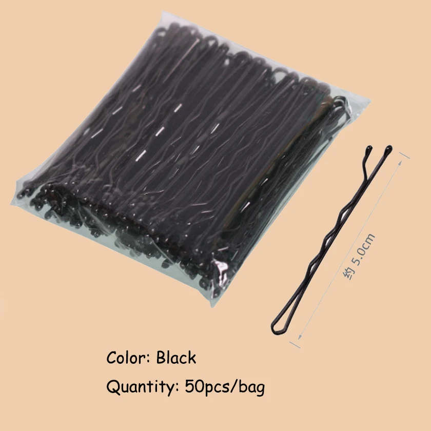 24/50 stücke Schwarz Haarnadeln Für Frauen Haar Clip Dame Bobby Pins Unsichtbare Welle Hairgrip Metall Haarspange Make-Up Pony feste Grips – Detail 7