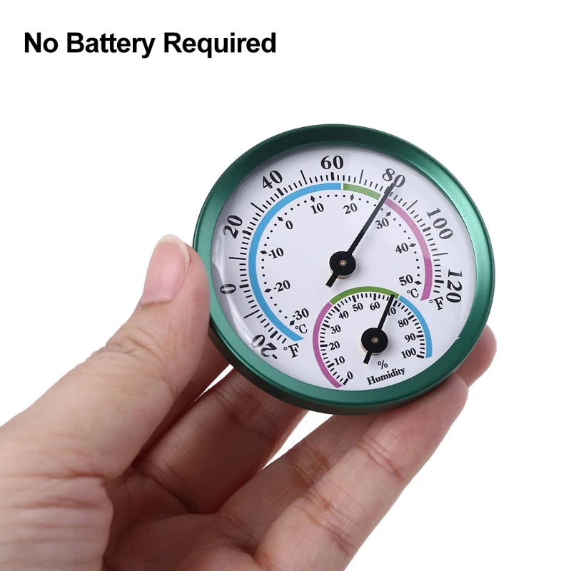 Round 2" in Diameter Thermometer 1 Pack Wireless Weather Hygrometer Car Table No Required Green Humidity Dropshipping