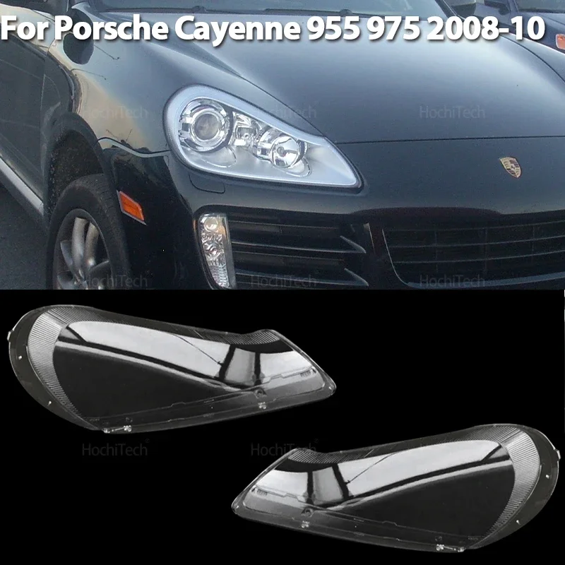 

Front Headlight Cover Transparent Glass Headlamps Lampshade Lamp Shell Masks for Porsche Cayenne S GTS E1 9PA 955 957 2008-2010