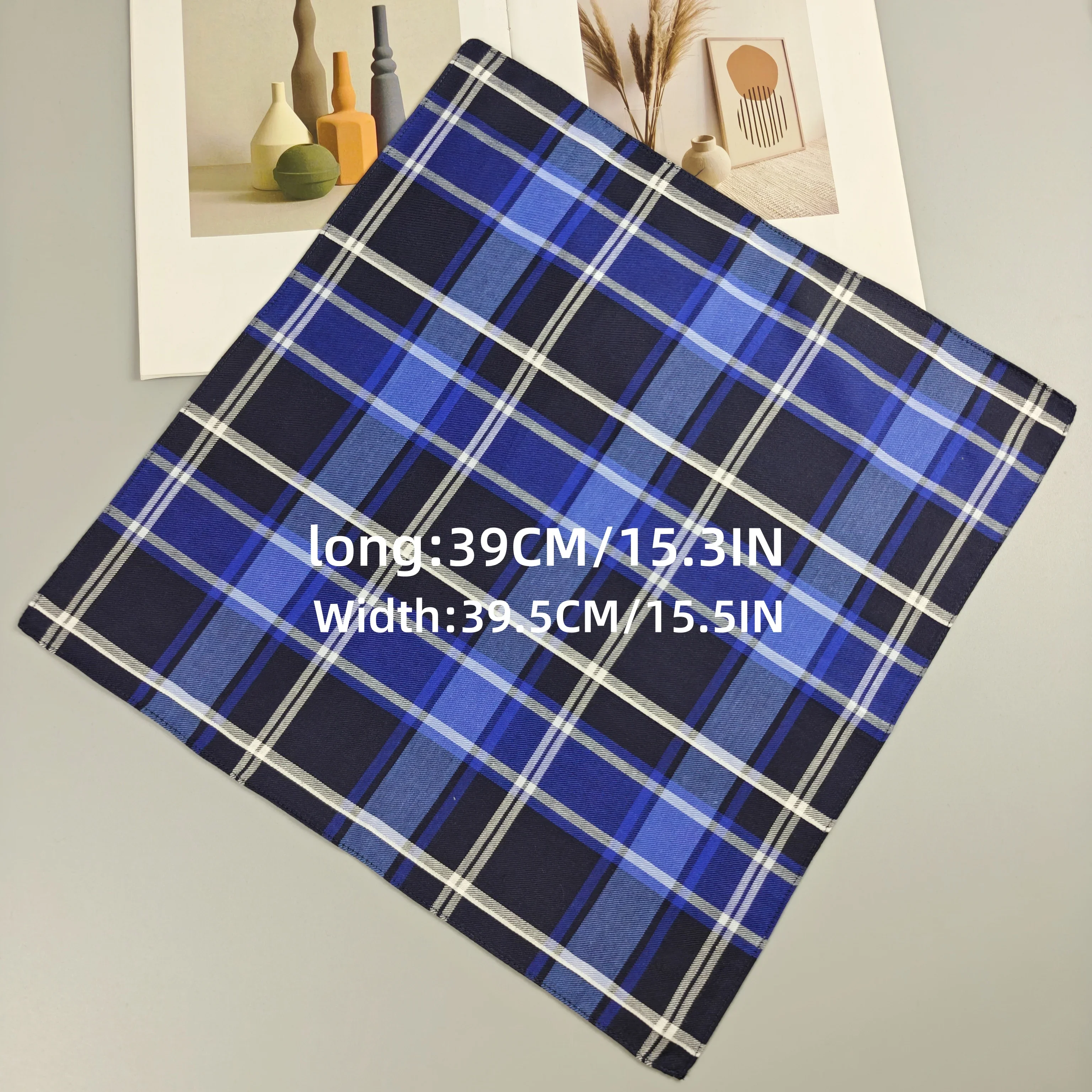 3PCS Combed Cotton Is Soft, Durable and Comfortable for Father's Day Gifts. Men's Handkerchief Is 39CM/15.3IN