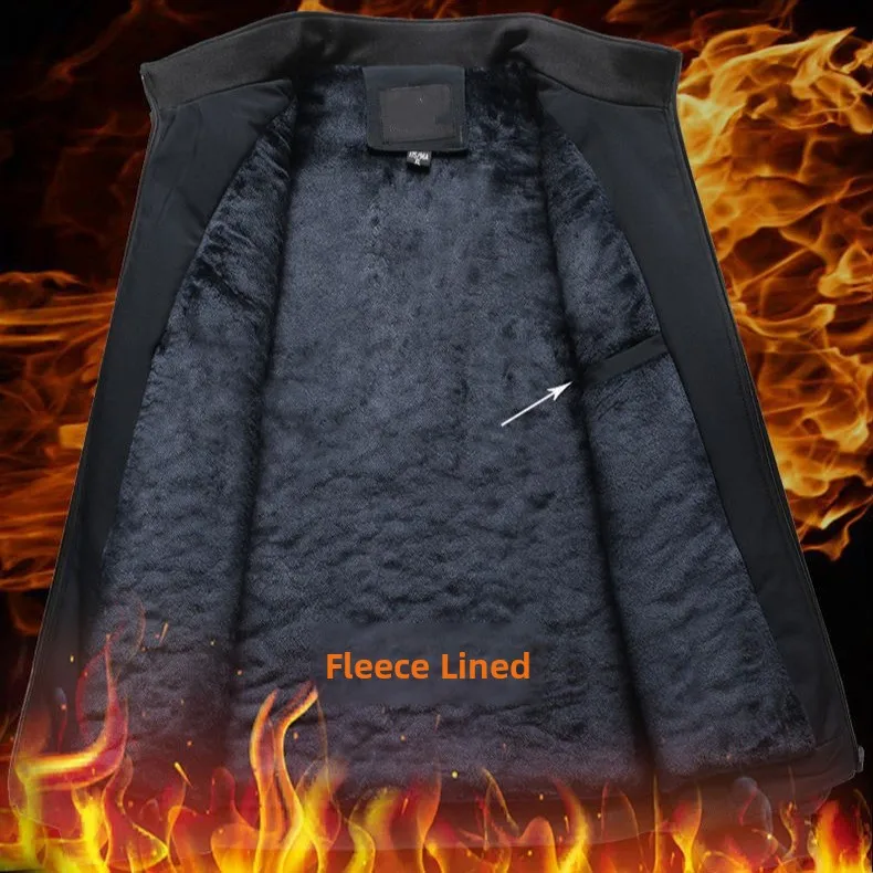 

Thiened Fce Winter Jaet for Men Warm Autumn Winter Cotton Clothes Zipper Decoration Stand Collar Long Length Special Wide