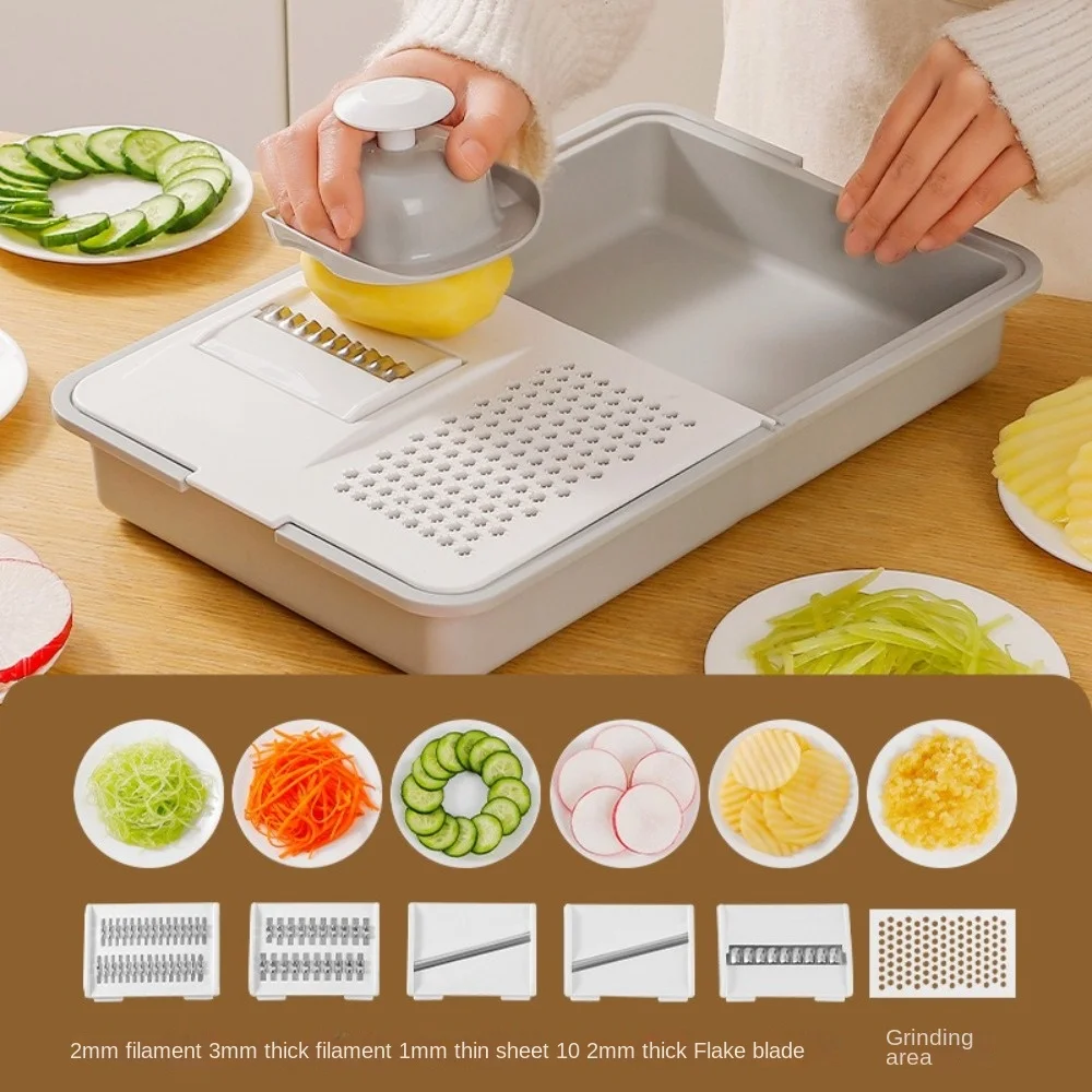 

Versatile Manual Vegetable Slicer Peeler Tool With Storage Tray Kitchen Gadget Efficient Meal Prep Carrot Shredder Home Cooking
