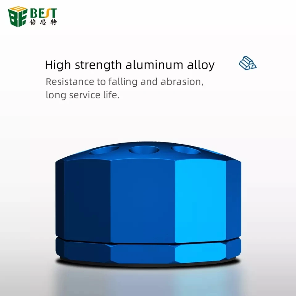 BST Rotating Magnetic Screwdriver Storage Holder Aluminum Screwdriver Container Mobile Phone Tools Storage Box Platform Repair