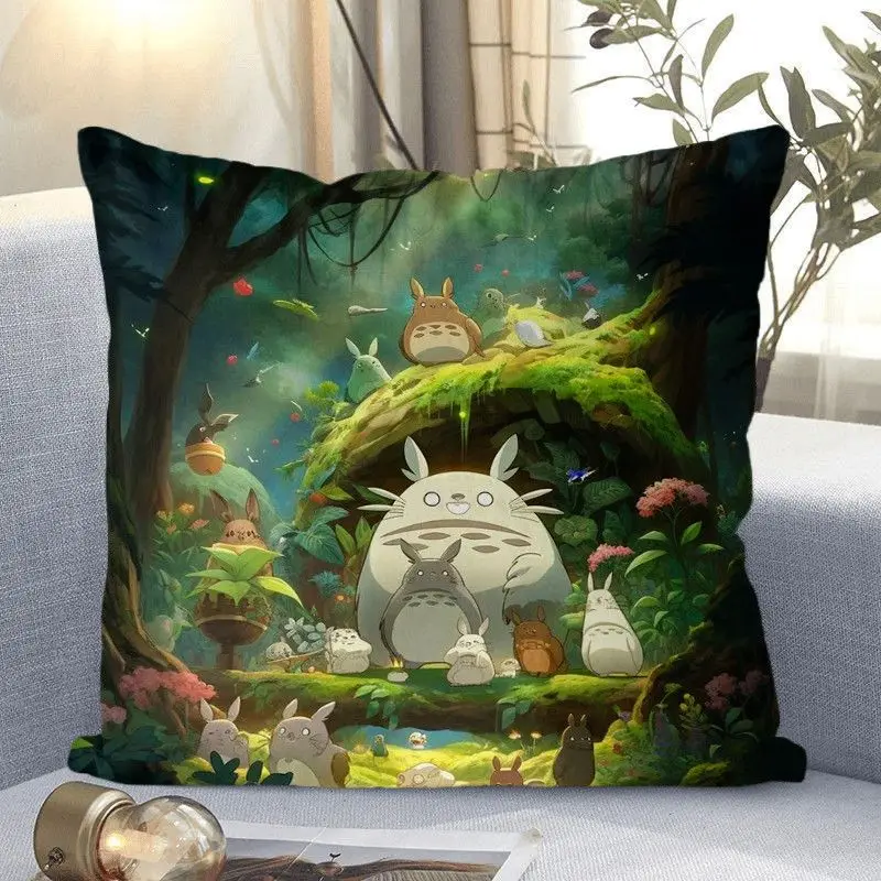 My Neighbor Totoro Throw Pillows Bed Head Backrest Cushion for Bedroom Lumbar Support Pillow Sofa Back Cushion for Living Room